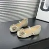 Sapatos Mary Jane com strass estilo fada para mulheres, com laço, nova coleção outono 2026, design de tira única, que valoriza a altura, perfeitos com vestidos