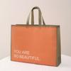 Bolsa de Mano de Tela No Tejida Recubierta de Color Sólido Ropa Lista para Usar Bolsa No Tejida Educación Escolar Bolsa Publicitaria Logo Impresión Expedita