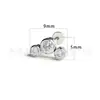 Pendientes de Hueso de Oreja de Titanio F136 Curvos de Cinco Eslabones Incrustados con Zirconia Clavos para Hueso de Oreja G23 Aleación de Titanio Joyería para Piercings Pendientes para Labio