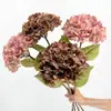 Retro Europeo Flor de Hortensia Grande Artificial Colores de Otoño Verano Infinito Adorno para el Hogar Sala de Estar Arreglo Floral de Boda Ramo Decoración Flor