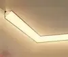 Luz de Lavagem de Parede Gexide Sem Teto, Luminária Suspensa Curva Montada na Superfície, Luminária Linear de Canto de Teto, Sala de Estar Sem Luz Principal, Canaleta Refletora