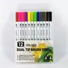 Canetas Marcadoras Suaves de Ponta Dupla, Canetas Aquarela Artísticas para Crianças e Estudantes, Canetas de Desenho Artístico, em Estoque para Envio Direto, Podem Ser Rotuladas