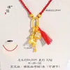 Colar Popular Xiaohongshu Ouro Areia Pônei da Sorte Franja Novo Chinês Xizang Corda Trançada Colar de Suéter para Mulheres