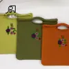 Bolsa de Tricô Flor Fofa História de Primavera Estilo Dia da Deusa Passeio Bolsa de Mão Portátil Bolsa de Mão Feminina de Grande Capacidade