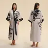 Pijamas de Comercio Exterior para Mujer Verano Estilo Europeo Americano Yaoting Delgado Satín Talla Grande Bata Larga de Manga Larga de Alta Calidad Ropa de Casa para Mujer