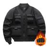 3350 Jaqueta Bomber Estilo Americano Retro Baseball Terno Multi-Bolso Jaqueta de Trabalho Jaqueta Funcional Carga Top