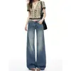 Jeans rectos de tiro bajo lavados retro para mujer, estilo americano, corte holgado, adelgazantes, versátiles, diseño Y2K moderno, pantalones de largo completo