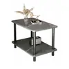 Mesa de centro pequeña, simple y moderna, para sala de estar, uso doméstico, mesa auxiliar de sofá de doble capa, forma cuadrada, estante simple de mesita de noche para dormitorio