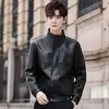 Ropa de Cuero para Hombre Primavera y Otoño Marca de Moda Nueva Chaqueta para Hombre 2024 Guapo de Gama Alta Casual Cárdigan Chaqueta de Cuero