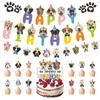 Decoración de fiesta de mascotas transfronteriza, nueva, cumpleaños, bandera, perro, flor, huella de perro, pastel, tarjeta, venta al por mayor, personalizada