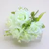 Cabeças de Flores de Rosa Artificiais para Arranjos Florais de Casamento, Decorações de Sala de Estar, Flores de Seda, Adereços para Fotos, Buquê de Rosa Única para Casamentos