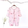 Mono de verano transpirable ultra delgadopara bebé, manga larga, estampado, algodón peinado puro, fibra de bambú, traje Hakka para aire acondicionado de bebé