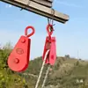 Gancho de polea en miniatura polea pequeña con gancho carro elevación línea de elevación de cobertizo grande polea tipo cuerda de mano carro elevador