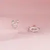 Pendientes Asimétricos Elegantes Nalan de Plata de Ley S925 Estilo Coreano Exquisito Conejo Zanahoria Calado Simple G7274