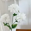 3 flores artificiales de dalia, crisantemo, flores falsas para decoración del salón del hogar, arreglo para escena de boda de hotel, accesorios de fotografía