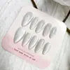 Uñas Almendradas Personalizadas, Parches para Uñas Ojo de Gato Aurora, Parches para Uñas Portátiles, Manicura Hecha a Mano Codificada de Alta Gama de 10 Piezas
