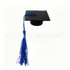 Temporada de graduación mini birrete de doctor oso ramo sombrero de licenciatura muñeca botella de vino sombrero decorativo banda de hombro de graduación rollo de mano