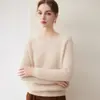 Suéter de Cachemir de Punto Grueso con Cuello Redondo, Holgado, de Cable Pequeño, Manga Larga, Cálido, Capa Base de Tejido, Suéter de Moda, Novedad Otoño e Invierno para Mujer