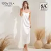 Camisola de seda longa e pesada de 19 mmi, camisola feminina 100% seda amoreira, sem costas, sexy, roupa de casa, camisola