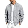 Chaqueta de piloto casual unisex para otoño e invierno, de gran tamaño, con cremallera de gamuza, cuello alto, manga larga, prenda exterior de Amazon