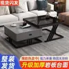 Mesa de centro de lujo ligero para sala de estar, uso doméstico, vidrio y losa de roca, mesa de moda, minimalista moderno, apartamento pequeño, mesa de centro cuadrada nueva