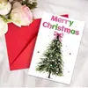 Paquete de Sobres para Tarjeta de Felicitación Navideña de Nuevo Modelo de una Pieza Transfronterizo Regalo de Nochevieja Tarjeta de Mensaje Tridimensional