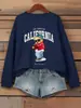 Sudadera con Estampado de Letras Rapper Bear Los Angeles para Mujer, Holgada, Cuello Redondo, Streetwear, Hip-Hop, Sudadera