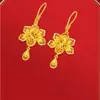 Brincos de Borla Pavão Banhados a Ouro Latão Estilo Étnico Feminino Brincos Vazados Brincos de Ouro Imitação Fornecimento Atacadista
