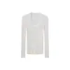 Suéter de Punto Acanalado de Una Pieza Sin Costuras 100% Lana Fina Hilo Yangzi Cuello en U para Mujer, Capa Base Ajustada para Otoño e Invierno, Estilo Dopamina