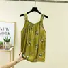 Pijama floral para mujer joven, camisola de algodón y seda talla grande, chaleco sin mangas, top fino de verano holgado, talla grande