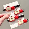 Pasador para el cabello de estrella de manzana roja Anillo para el cabello Ins Simple Clip lateral para niña blanca Cuerda para el cabello de intestino delgado de alta elasticidad Accesorios para el cabello de cola de caballo