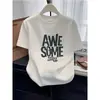Camiseta de Algodón Puro de Manga Corta con Hombro Recto Estilo Nuevo 2026 para Mujer, Corte Delgado, Camiseta Base Gris Adelgazante, Top de Verano