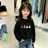 Camiseta de manga larga 100% algodón puro para niñas, con cuello redondo, nueva para primavera y otoño, versátil, casual, para niños y bebés.