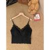 Top Sexy Estilo Pura Lujuria para Verano con Almohadillas para el Busto, Encaje de Una Pieza Espalda Hermosa, Ropa Interior y Ropa Exterior Chaleco Hueco de Tirantes para Chica Caliente
