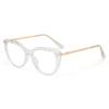 Gafas Jamie 5019 de Comercio Exterior con Montura Anti-Luz Azul y Patillas de Resorte Metálico, Montura Óptica Cat-Eye Europea y Americana para Miopía
