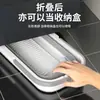 Cubo Plegable para Mopa Hogareño Doble Asa Cubo de Agua de Plástico Cubo Plano Portátil para Mopa con Ruedas Cubo Rectangular para Limpieza