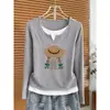 Camiseta de manga larga, corte regular, efecto dos piezas, ropa para mujer talla grande, estilo europeo, nueva colección de otoño, adelgazante y favorecedora de la figura, adecuada como capa interior o base