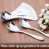 Colher de aço inoxidável criativa do horóscopo chinês Colher de sopa de arroz chinês colher fofa colher de sobremesa colher de sopa