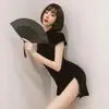 Novo vestido cheongsam sexy sexy Wanxing slim-fit estilo retrô República da China fenda lateral manga curta bainha peça única