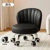 Taburete con Ruedas Giratorias para Uso Doméstico, Taburete Bajo Silencioso con Respaldo, Taburete Pequeño para Niños Aprendiendo a Caminar, Taburete Redondo para Costura, Taburete para Cambiarse los Zapatos