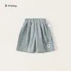 Roupas Infantis Bangxuan Shorts de Verão para Bebê Desenho Animado Cor Sólida Calças Casuais para Meninos Finas Largas Shorts na Altura do Joelho para Crianças Pequenas