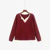 Suéter Falso de Dos Piezas para Mujer Talla Grande con Textura de Punto Trenzado, Estilo Invierno 2026, Tejido Holgado para Mujeres con Curvas 23580