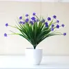 Flor artificial de punto ramo de flores falsas de estrellas hierba de plástico hierba de Milán decoración para el hogar sala de estar flores