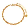 Pulsera minimalista personalizada de acero de titanio con chapado en oro PVD, estilo ins europeo y americano, pulsera apilable de lujo ligero, cadena lisa versátil, joyería