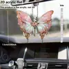 Colgante Plano Acrílico 2D Mariposa Decoración para Coche Colgante Plano Colgante Llavero para Equipaje Accesorios para Bolso