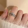Anillo de Zircón Piedra Lunar para Mujer, Diseño Nicho de Lujo Accesible, Anillo de Dedo Índice de Alta Gama, Anillo Personalizado Abierto Ajustable