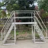 Escalera de cruce de línea aleación de aluminio escalera de cruce de línea fija, tubería de vano personalizada fábrica cinta transportadora línea de cinta escalera de cruce arqueada