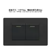 Painel de interruptor Brasil tipo 118 PC preto escovado USB duplo tipo-C Brasil tomada de energia de três pinos 3 furos escuro