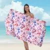Toalha de Praia Estampada Transfronteiriça, Xale de Praia de Microfibra para Adultos, Toalha de Banho Absorvente de Água de Secagem Rápida, Toalha para Esportes Aquáticos