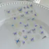 Colección de Pegatinas para Uñas Mariposa: Nuevas Calcomanías Adhesivas para Uñas de Mariposa Blanca Delgadas Flexibles con Relieve de Hada Nuevas de Moda al por Mayor